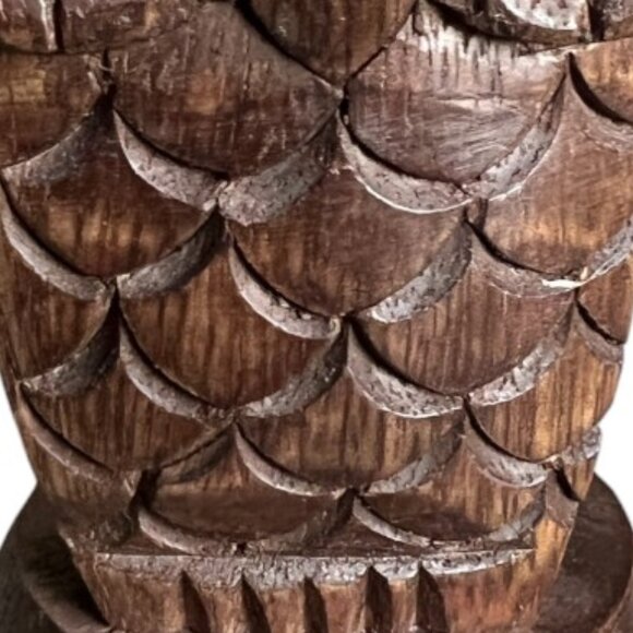 Handcarved Wooden Owl Eye Glasses Holder Stand Detailed 4.75" tall x 3" wide - Picture 6 of 11